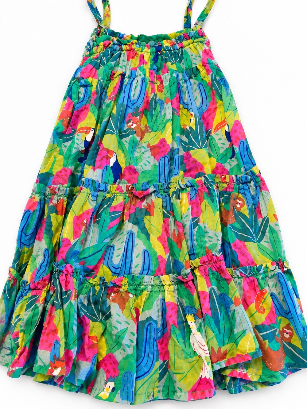 Mini Boden Print Flowy Floral Tiered Summer Dress
